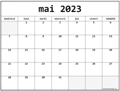 calendar luna mai 2023